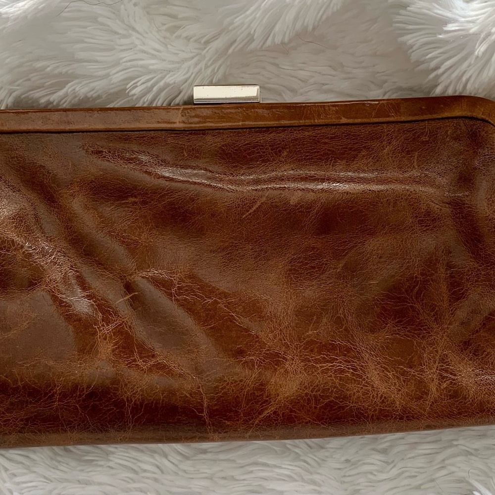 Latico Brand Brown Leather Snap Clutch/Wallet Card holder